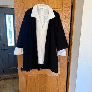 Eileen Fisher Open Front Black Cardigan